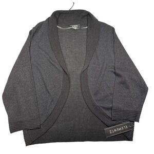 Elementz‎ Women XL Black Sparkle Shawl Collar Cardigan Sweater Whimsigoth Office